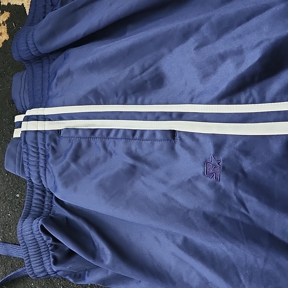 STARTER Blue and White Stripe Jogger Sweatpants Athletic Fit; Navy, Size:XL - Picture 9 of 13